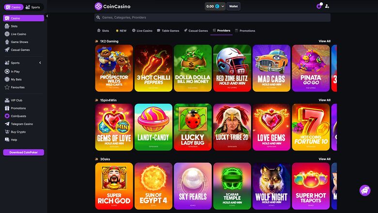 CoinCasino — Games by studio