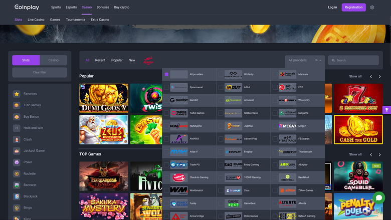 Coinplay Casino — Games by studio