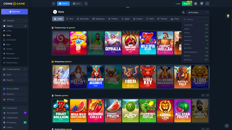 Coins Game Casino — Games by studio