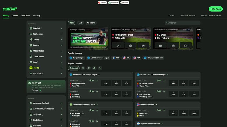 ComeOn Casino — Sportsbook