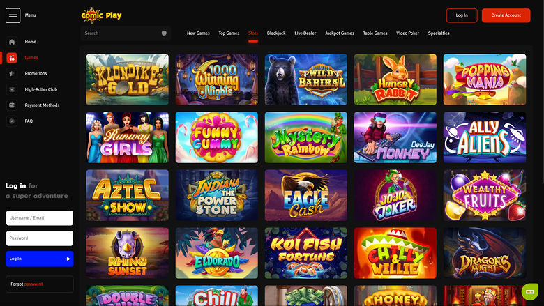 ComicPlay Casino — Games lobby