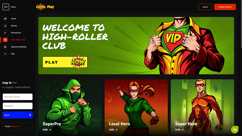 ComicPlay Casino — VIP section