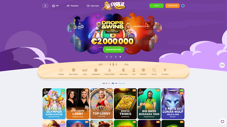 Cookie Casino — Homepage