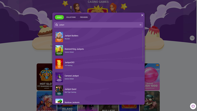 Cookie Casino — Jackpot games