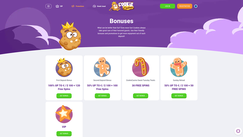 Cookie Casino — Promotions page
