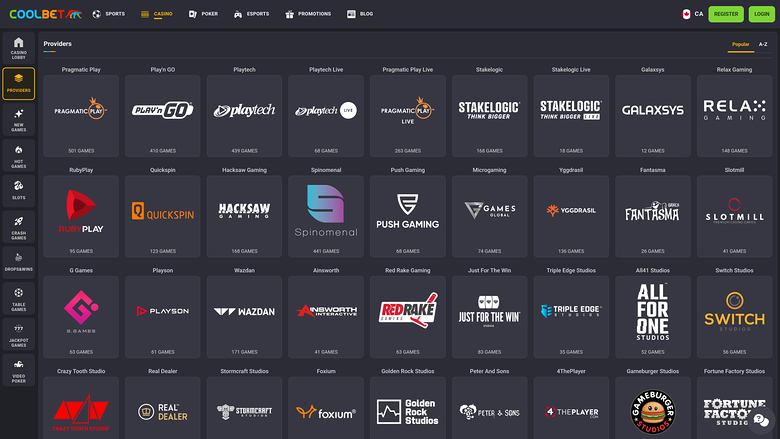 Coolbet — Games by studio
