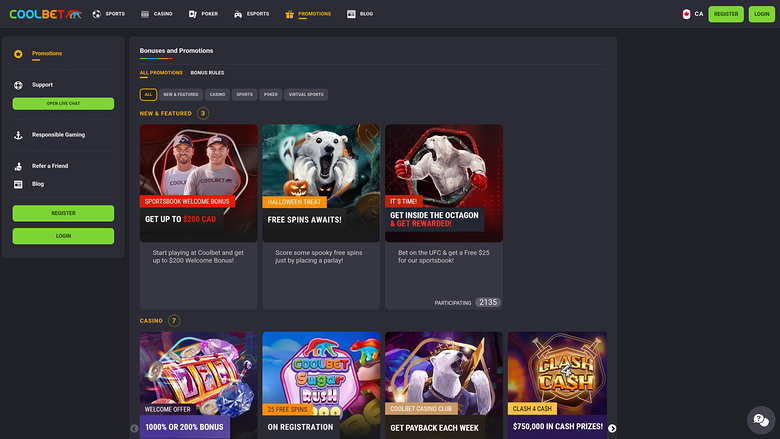Coolbet — Promotions page