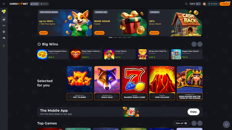Corgibet Casino — Homepage
