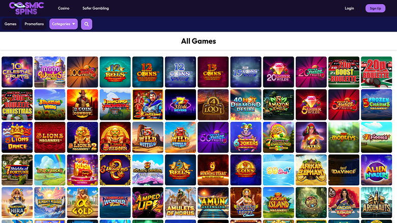 Cosmic Spins Casino — Games lobby