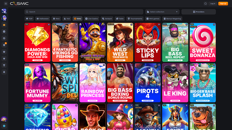 CosmicSlot Casino — Games lobby