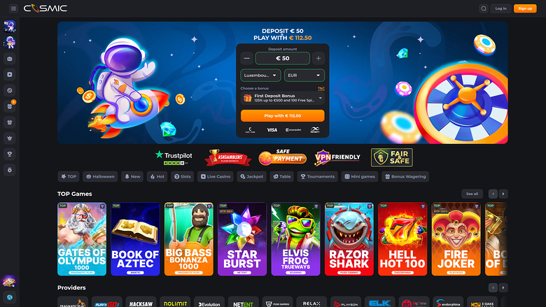 CosmicSlot Casino — Homepage