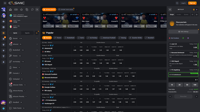 CosmicSlot Casino — Sportsbook