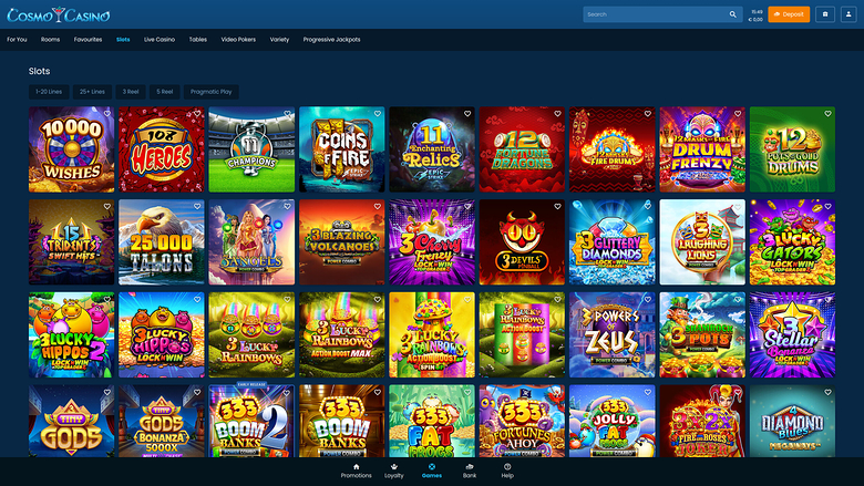 Cosmo Casino — Games lobby