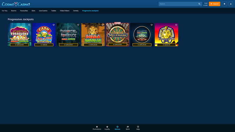 Cosmo Casino — Jackpot games