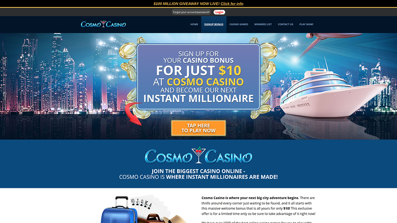 Cosmo Casino — Promotions page