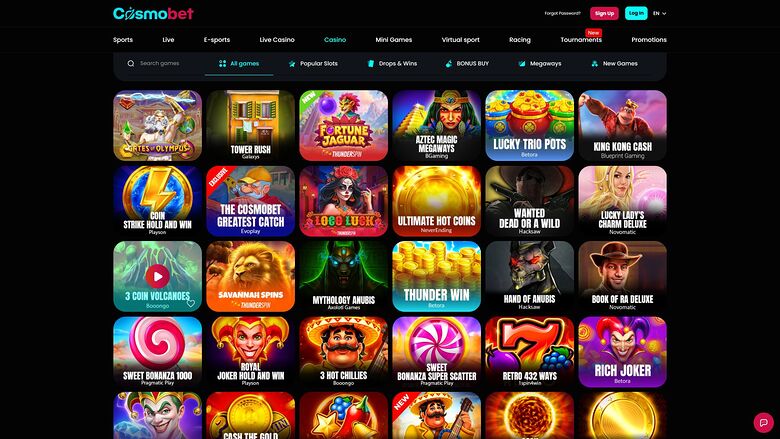 Cosmobet — Games lobby