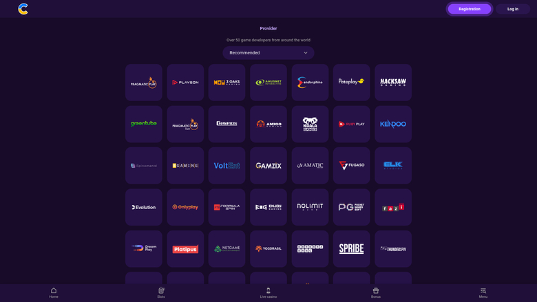 Cosmolot Casino — Games by studio