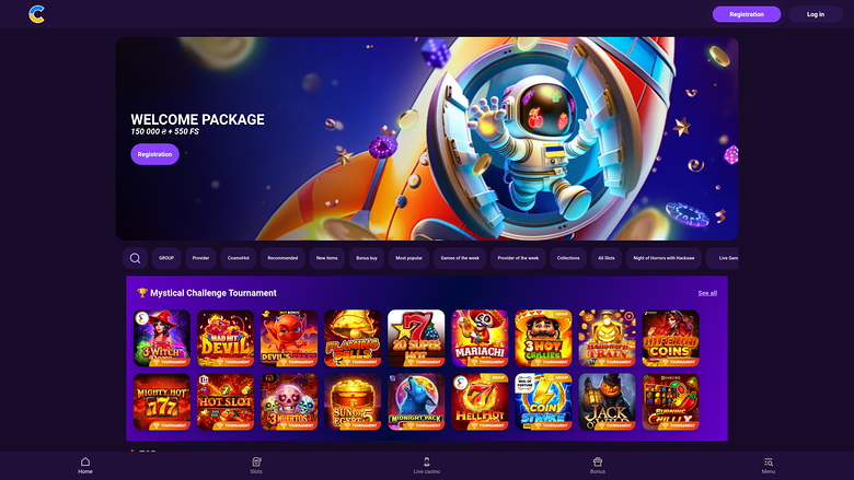 Cosmolot Casino — Homepage