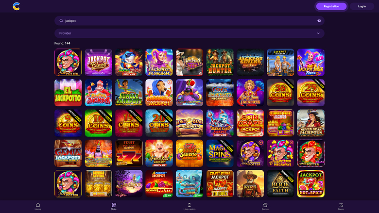 Cosmolot Casino — Jackpot games