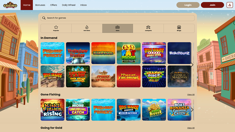 Cozino Casino — Games lobby