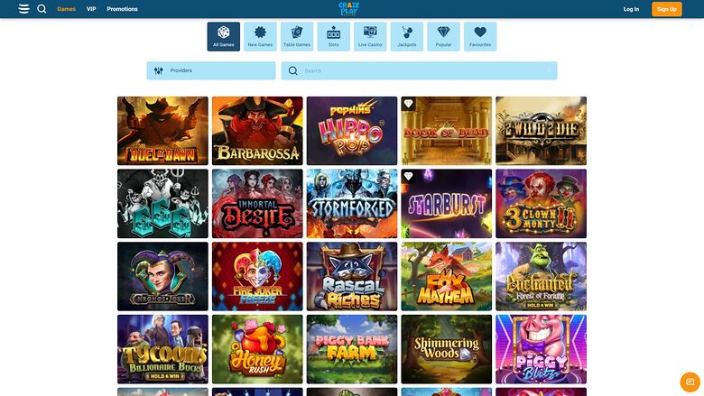 Craze Play Casino — Games lobby