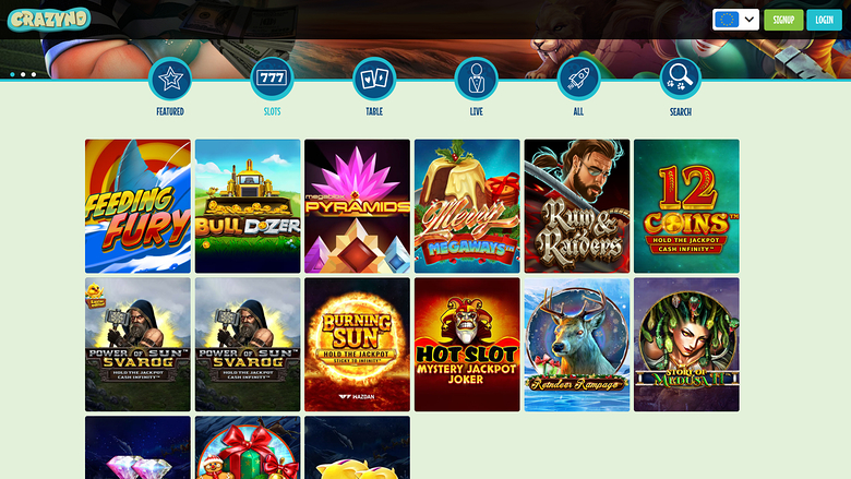 Crazyno Casino — Games lobby
