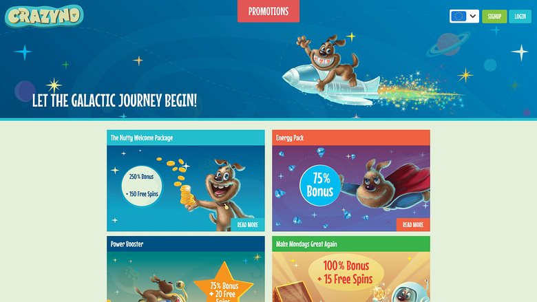 Crazyno Casino — Promotions page