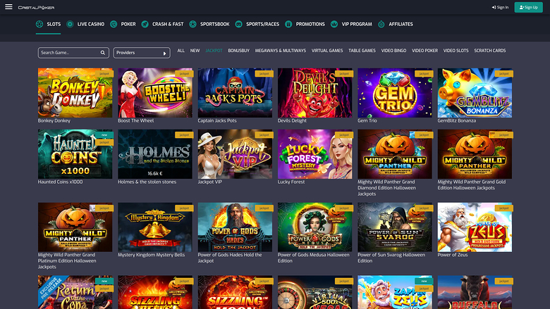 Cristal Poker Casino — Jackpot games