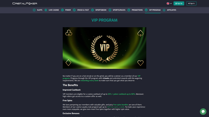 Cristal Poker Casino — VIP section