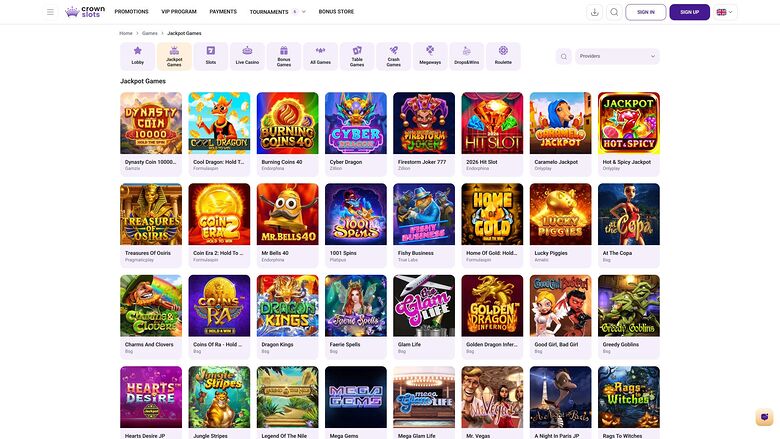 Crown Slots Casino — Jackpot games