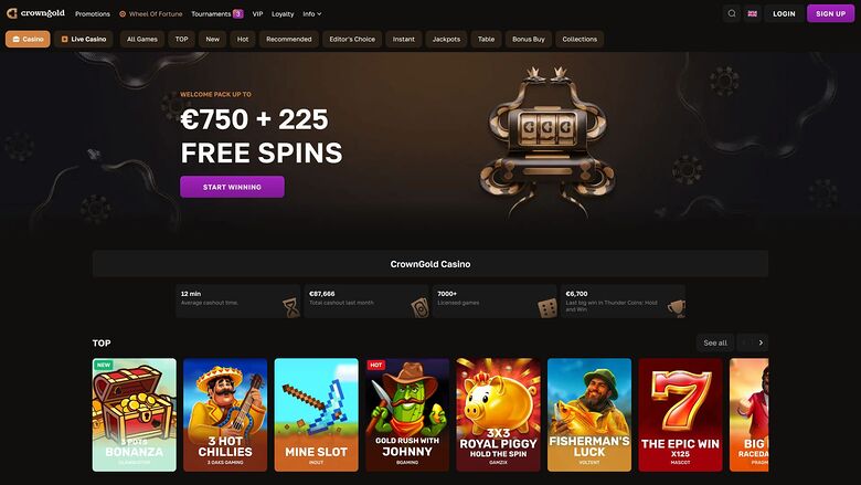 Crowngold Casino — Homepage