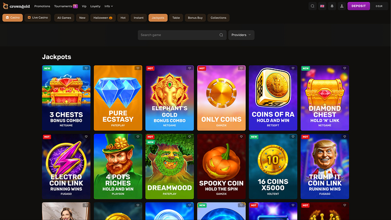 Crowngold Casino — Jackpot games