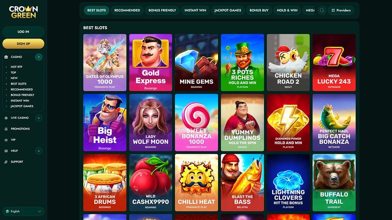 CrownGreen Casino — Games lobby