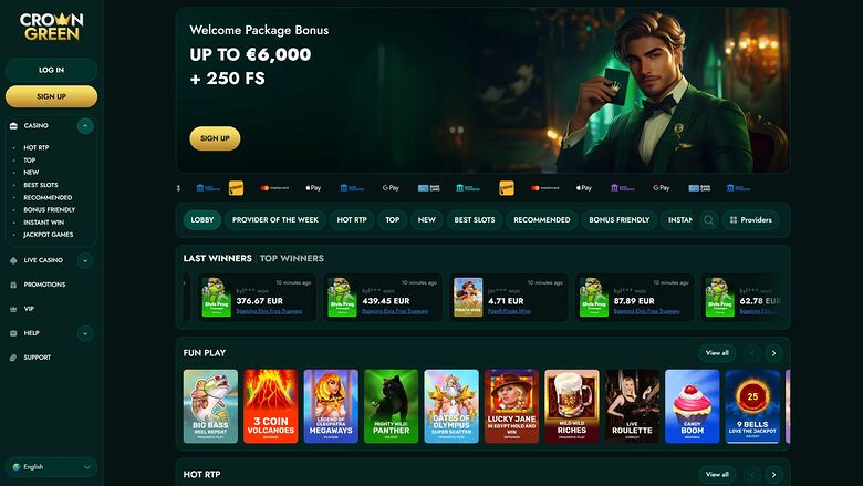 CrownGreen Casino — Homepage