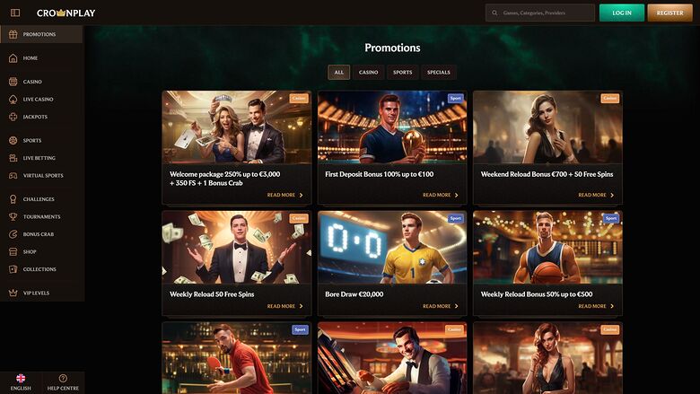 CrownPlay Casino — Promotions page