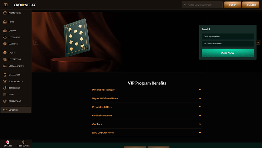 CrownPlay Casino — VIP section