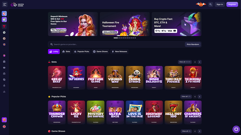 Crypto Games — Homepage