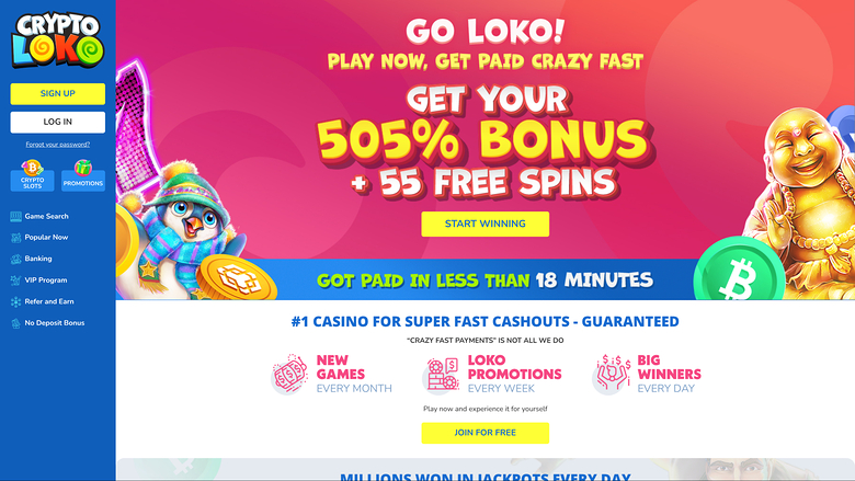 Crypto Loko Casino — Homepage