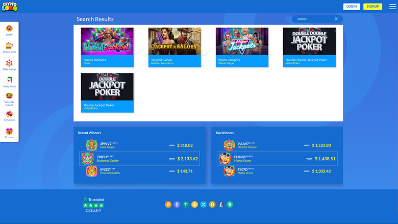 Crypto Loko Casino — Jackpot games