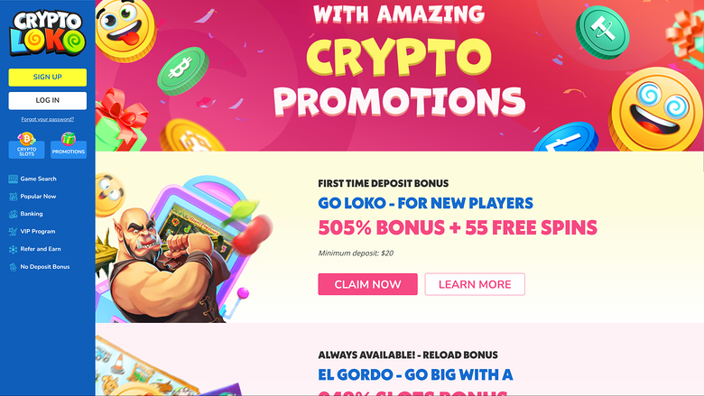 Crypto Loko Casino — Promotions page
