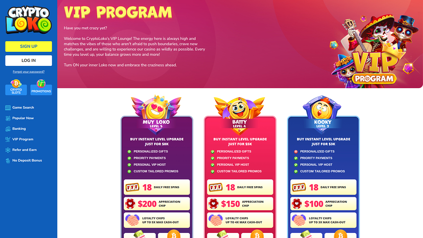 Crypto Loko Casino — VIP section