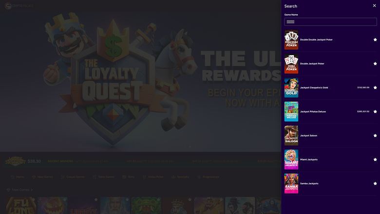 Crypto Palace Casino — Jackpot games