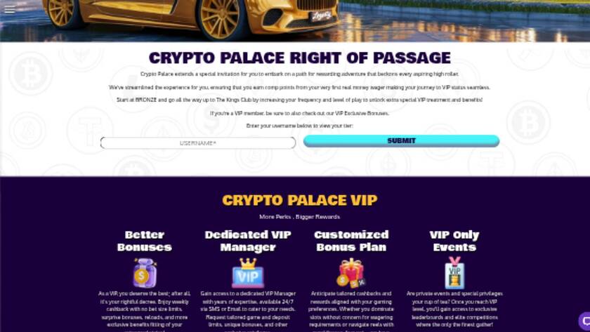 Crypto Palace Casino — VIP section