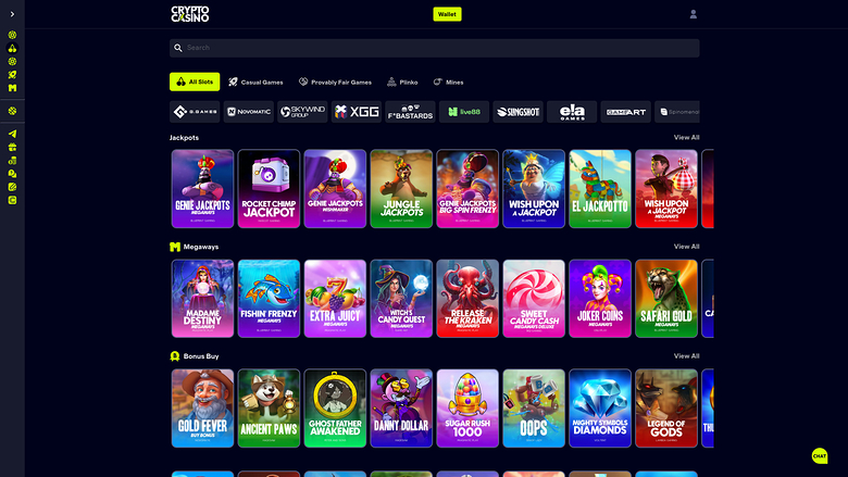 CryptoCasino.com — Games lobby