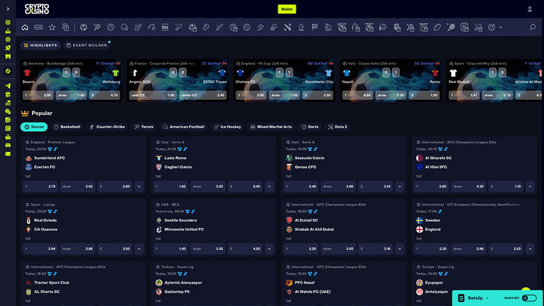 CryptoCasino.com — Sportsbook