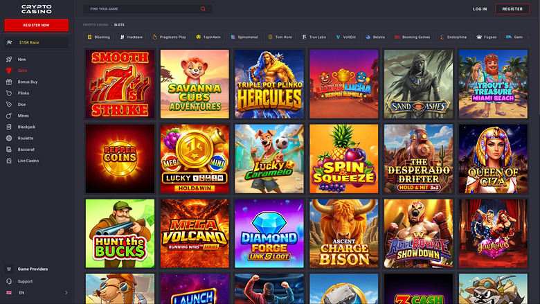 CryptoCasino — Games lobby