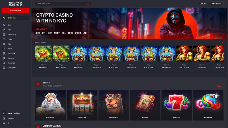 CryptoCasino — Homepage