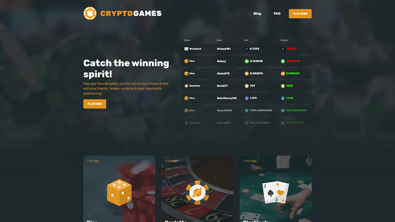 CryptoGames Casino — Homepage