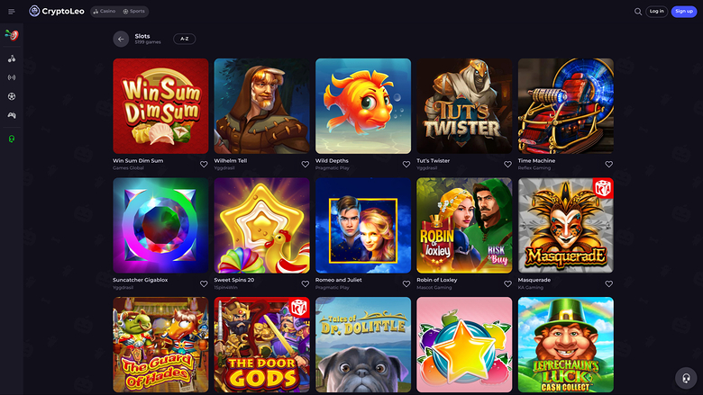 CryptoLeo Casino — Games lobby