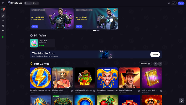 CryptoLeo Casino — Homepage